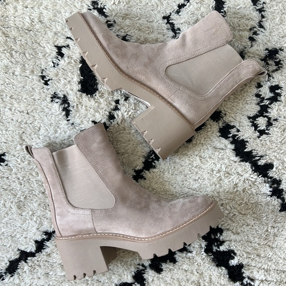 🛍️NWT DV Dolce Vita Tobias Desert Suede Platform/heeled boots 11 sand suede - Picture 7 of 10